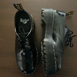 Dr. Martens Distressed Patent Leather Quad Oxfords